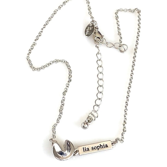 Lia Sophia Necklace Fortune Cookie Silver Tone - Picture 6 of 8
